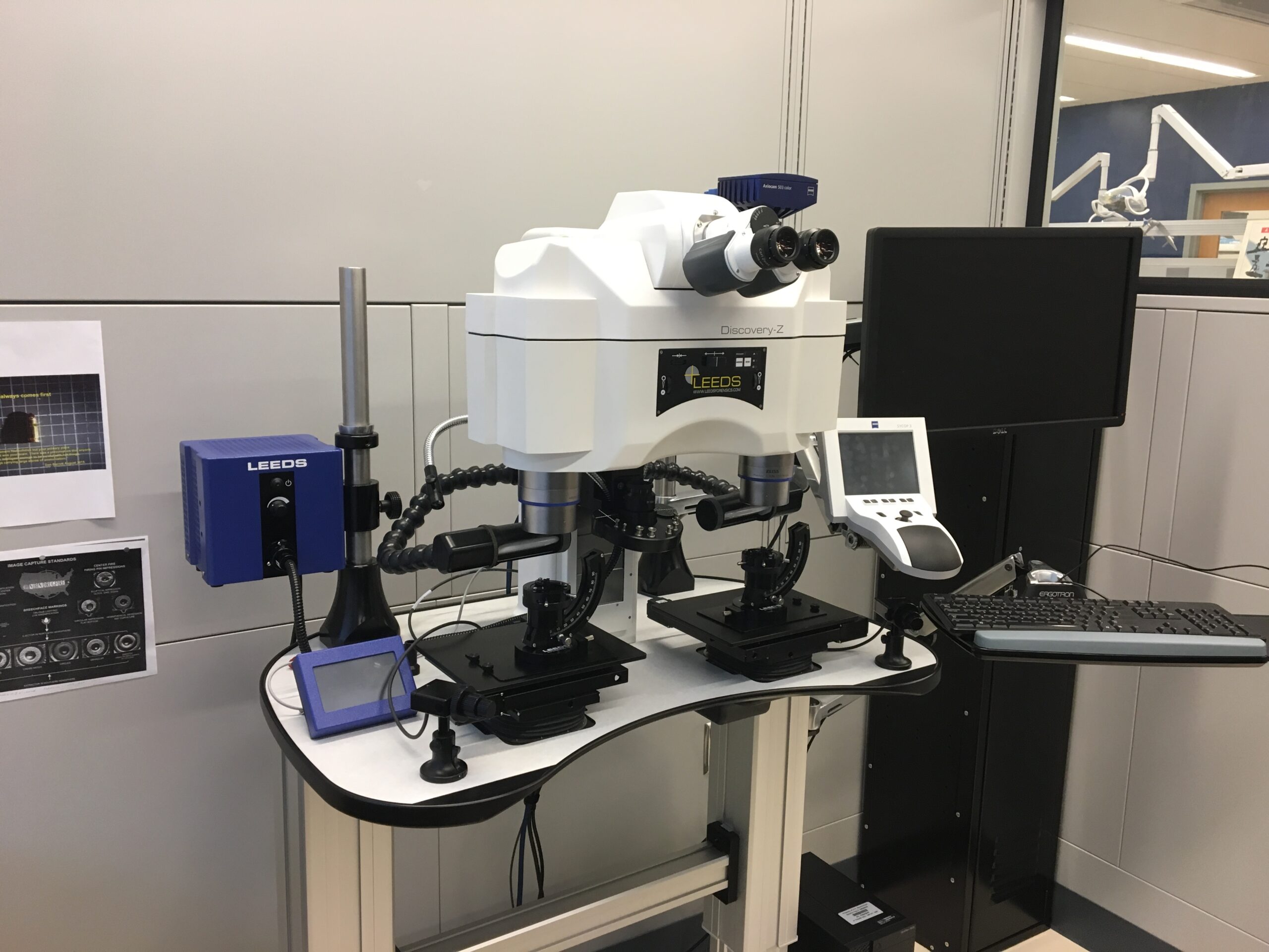 The first Discovery-Z Comparison Microscope installed at DC Department of Forensic Sciences.
